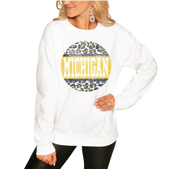 Michigan Wolverines Women’s Game Day Couture Crew Neck Sweatshirt Size Med Large - Picture 1 of 10